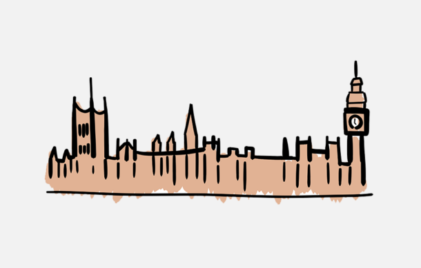 Cartoon of London houses of parliament