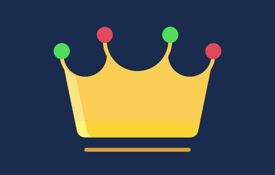 Gold crown on blue background